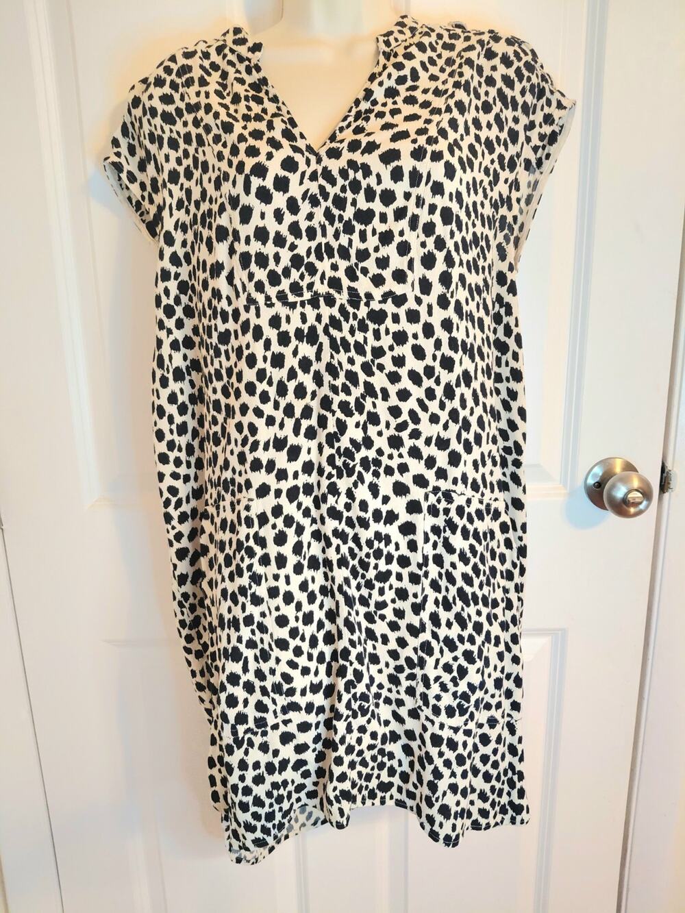 Madewell Morningside Shift Dress Leopard Sketch Animal Print Pockets Size Small